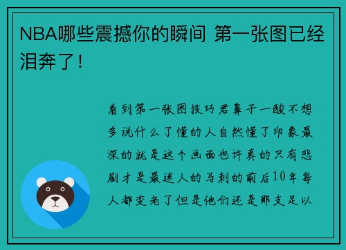 NBA哪些震撼你的瞬间 第一张图已经泪奔了！